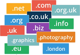 Image of groups of different domain name extensions