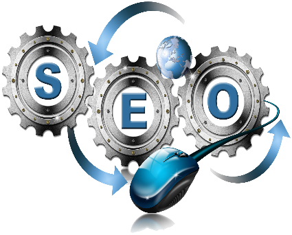 Image of cogs with SEO inside each to support SEO service